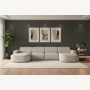 Olio Nobile Nowoczesna sofa w kształcie litery U Tkanina Raven 6